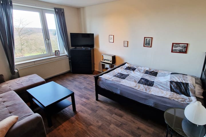 ห้องนั่งเล่นห้องนอน 1
เตียงคู่และเตียงเดี่ยว/โซฟายาวทีวี