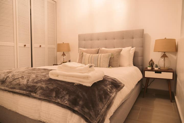 Bedroom with Queen size bed & plenty of closet/storage area. 