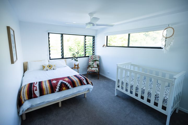 Bedroom 2 - with Queen bed (pls note; cot since removed but a travel cot is available).