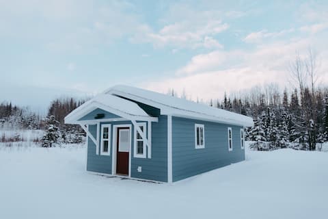 Popular Airbnb listing: Tiny Alaska | Blue Cozy Sterling Tiny Home in Sterling