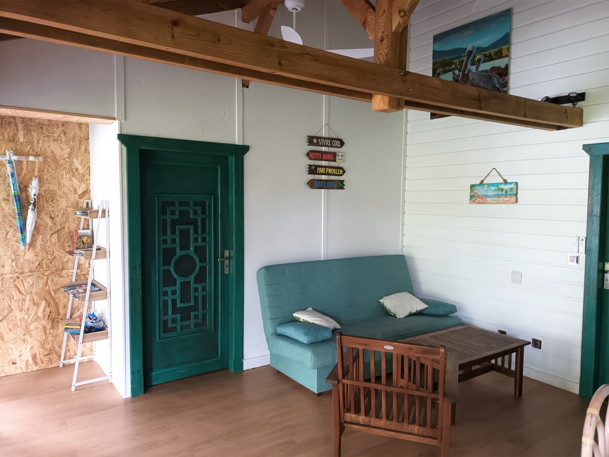 Zona de estar equipada con sofá cama