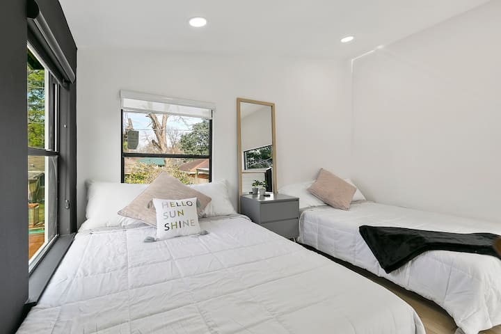 Huge loft bedroom with two full  memory foam mattresses.  