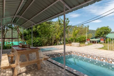 Bhimtal Lake View | 2BHK w Pool Cottage View-Topia
