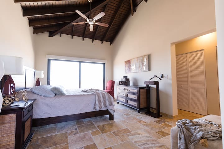 Bedroom #1  - Master bedroom with ensuite bathroom - upstairs - with King bed and balcony 