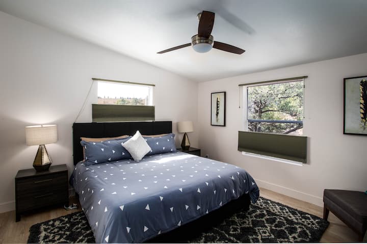 Main bedroom with comfortable king-size bed