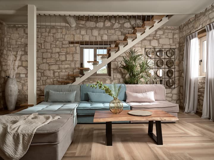 The open plan living room enjoys sensory design.