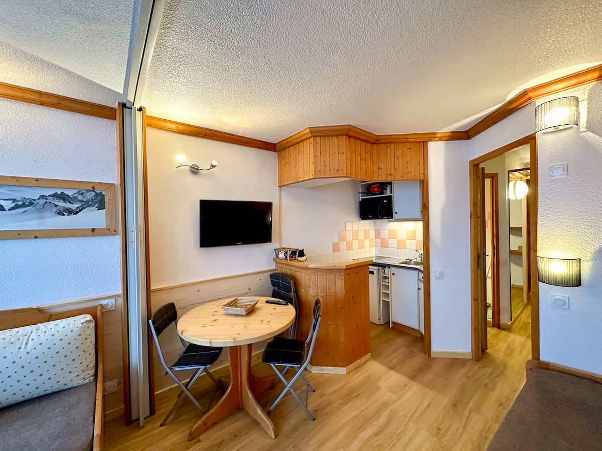 Joli studio aux pieds des pistes vue Mont-Blanc