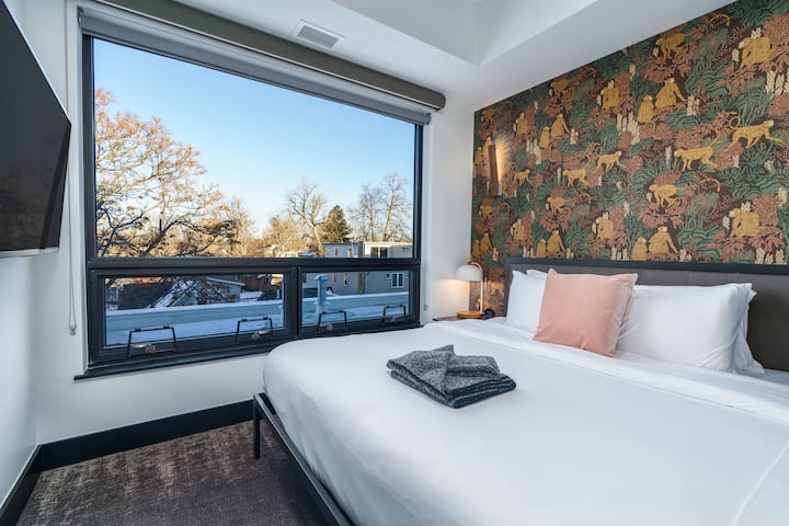 Beautiful Wallpaper Accents the Bedroom