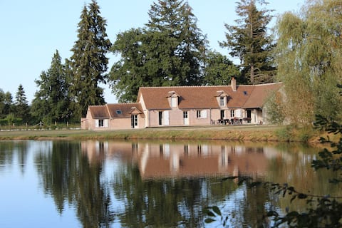 At the crossroads of Sologne near a pond