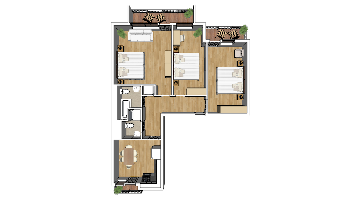 ※ Flatista Homes - Hirschgarten ※ 6 guests ※ 3 bedrooms ※