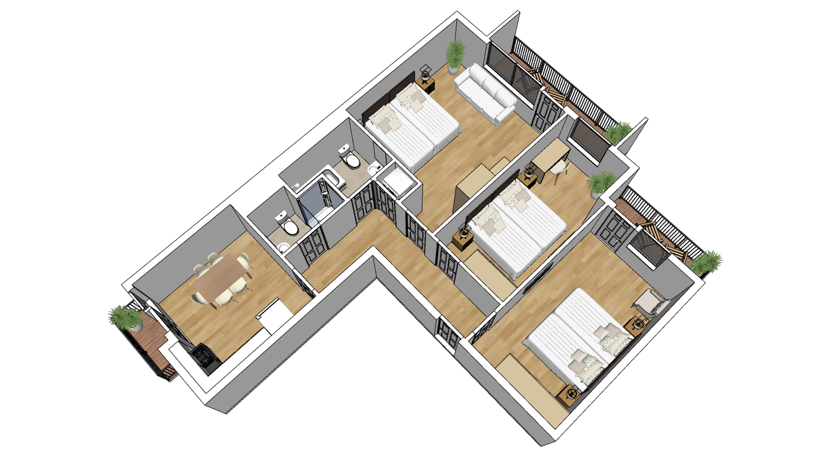※ Flatista Homes - Hirschgarten ※ 6 guests ※ 3 bedrooms ※