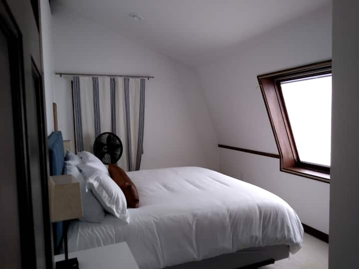 Upstairs bedroom 3, also has a king bed, and may have the best views in the house, looking south to the Spanish Peaks of the Madison Range.