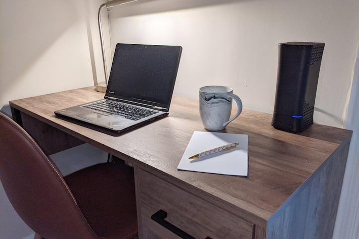 Work station with high speed internet