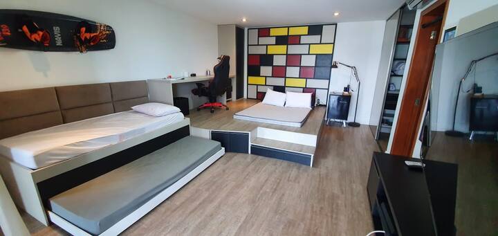 Apartman 1 -  2 kreveta za jednu osobu i 01 bračni krevet