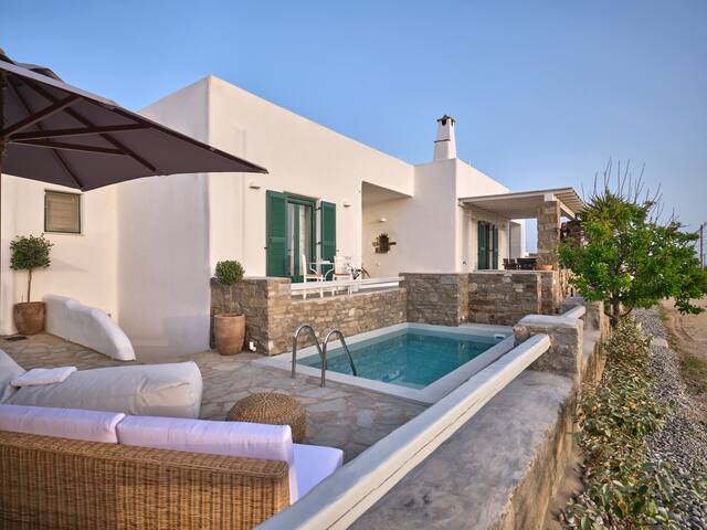 Villa Kampos sunset and sea view