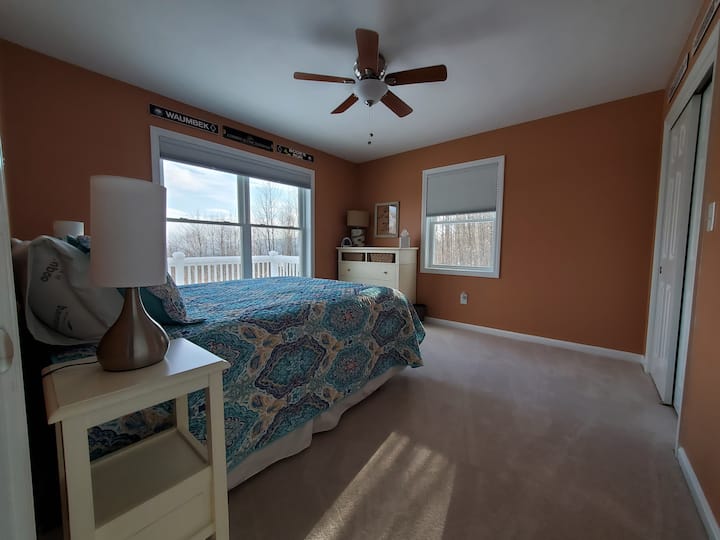 Chumba cha kulala cha mgeni #2 - Ghorofa ya 2 - Kitanda cha Malkia - MWONEKANO WA MLIMA!