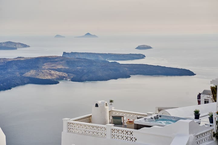 Santorini Mansion Maisonette Sea View Jacuzzi 3BDR