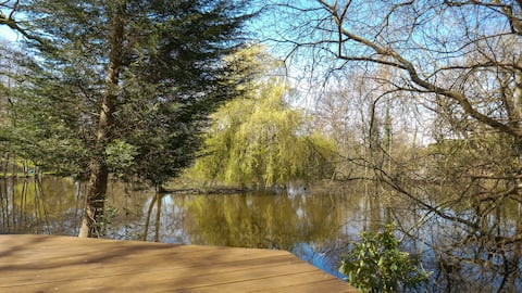 Popular Airbnb listing: Lakeside lodge near the village of Lingfield. in Tandridge
