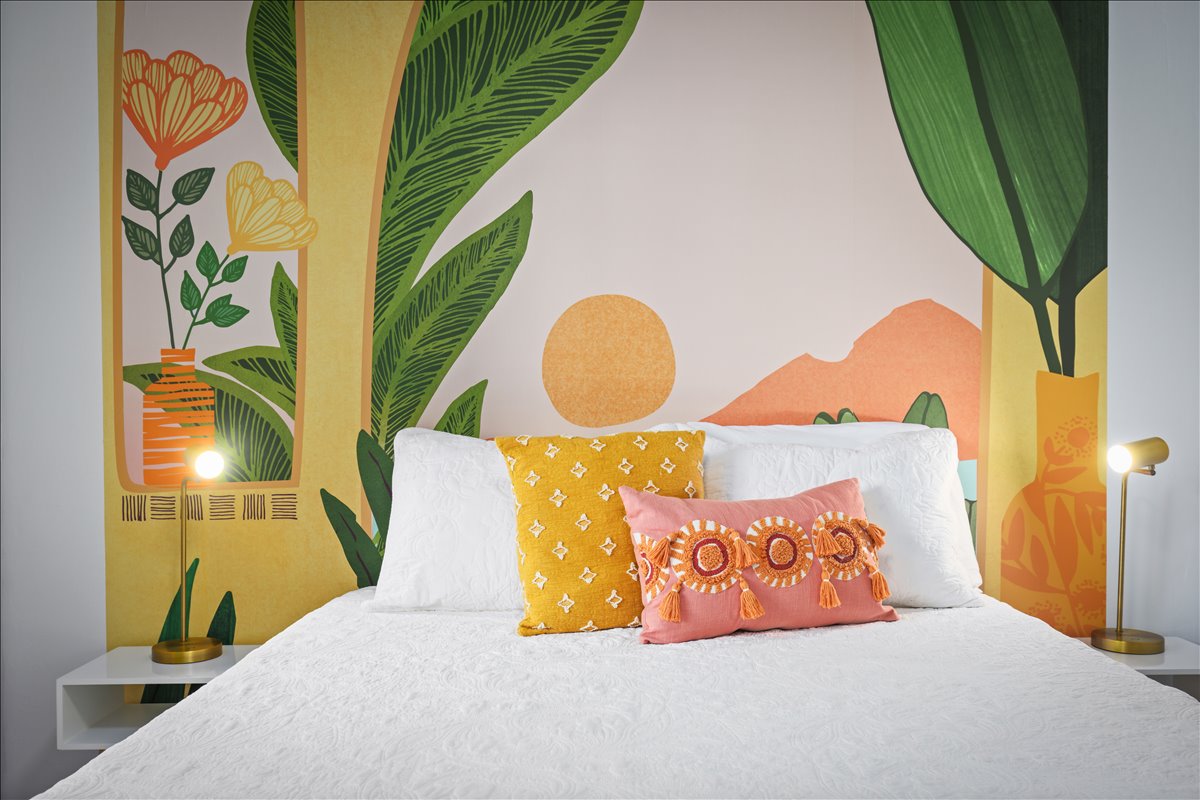 Madrac od memorijske pjene veličine Queen u 2. spavaćoj sobi s muralnim zidom!