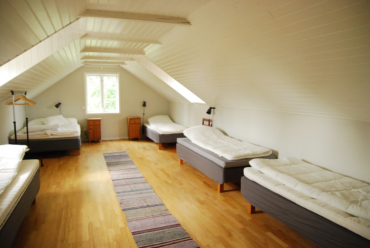 Upstairs with 4 beds and 1 double bed. 