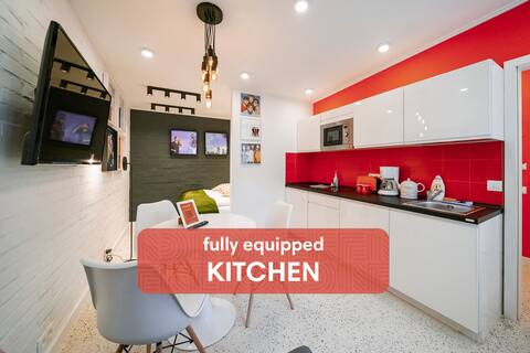 Studio for 3 guests with kitchen