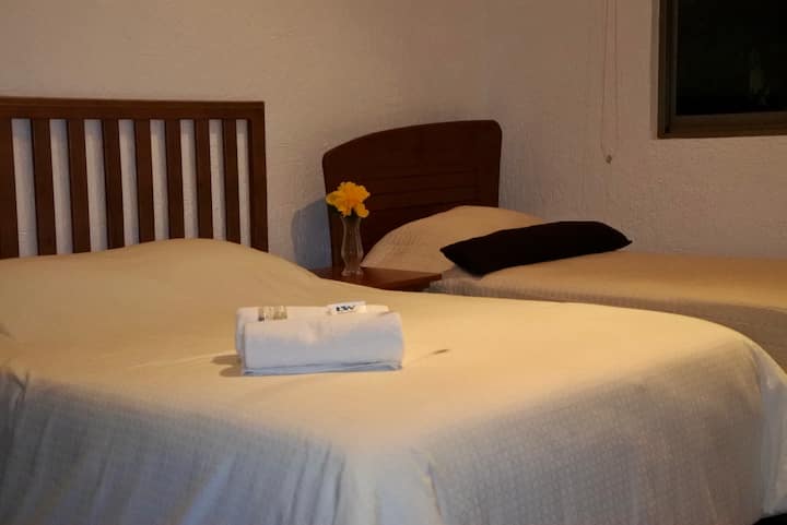 Segunda Recamara Cama Matrimonial y Cama Individual 