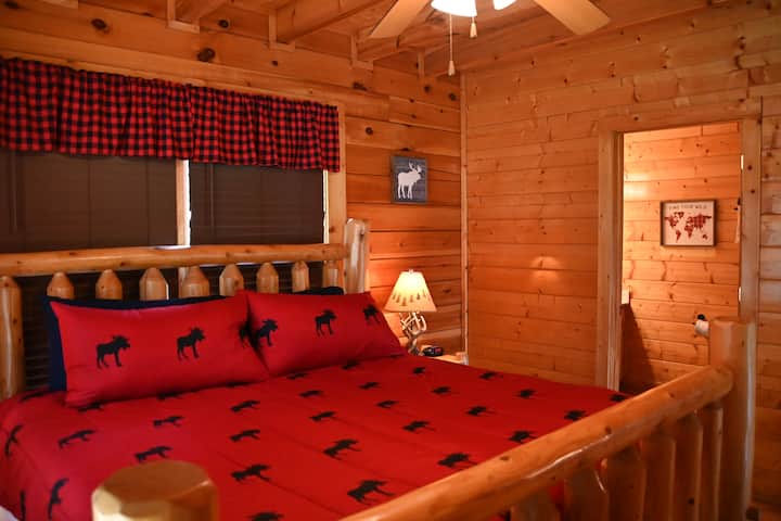 King-sized bedroom with bathroom attached.