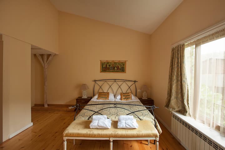 第5间客房（ 4楼）
加大双人床+沙发，可供两人使用