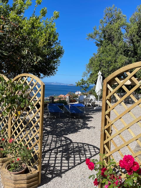 Villetta Le Viste Isola d 'Elba garden with sea view