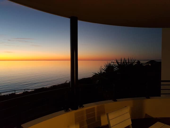 View towards Moonta Bay Jetty from balcony shared from bedroom 1 and bedroom2. 
