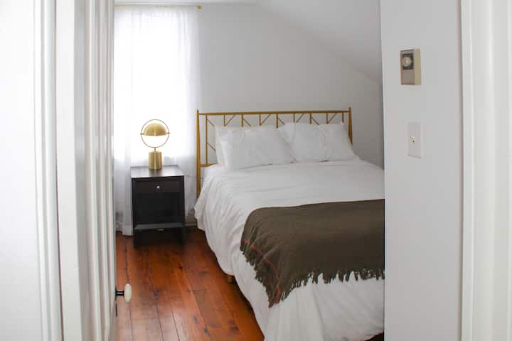 Bedroom 2 *please notice slanted ceilings due to the historic architecture of the house*