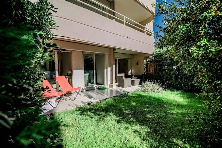 T2villa Azzura Cap D'antibes 2 Minutes Des Plages - Antibes