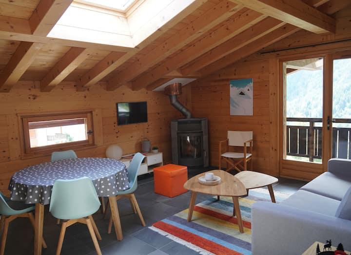 Superbe Appartement De Montagne Sous Les Toits - Ovronnaz