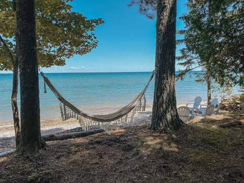 Lake Huron Beachfront Home with Sauna