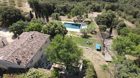 Provencal farmhouse with pool surrounded by nature