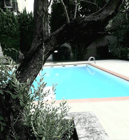 Apt turquoise 2 chambres Parking Piscine Terrasse