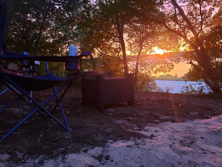 Tent camping spot on Lake Cisco at LCR Campsites for Rent in Cisco