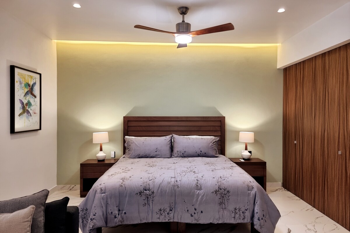 dormitorio espacioso y relajante parte del estudio 