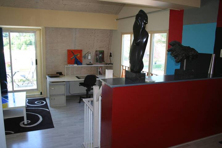 Art studio with rooftop