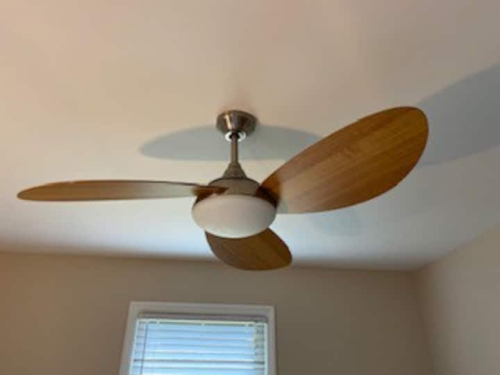 Ceiling fans in every bedroom, living room, and sunroom.
