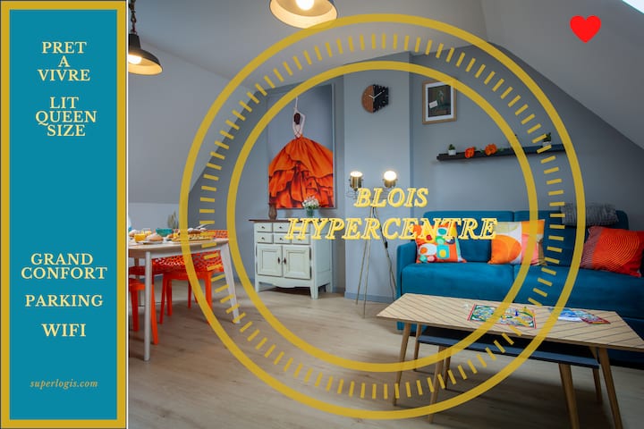 Accommodation located in the very center of Blois.
Sofa of high quality and so comfortable!