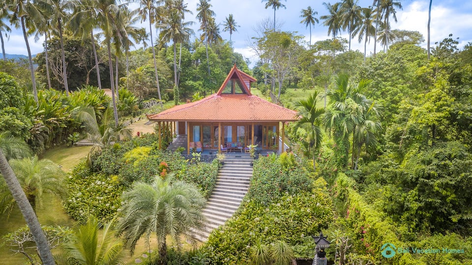 A Javanese joglo villa in a tropical fruit garden by the sea, Selemadeg, Tabanan, Bali, Indonesia, photo 2 of 10