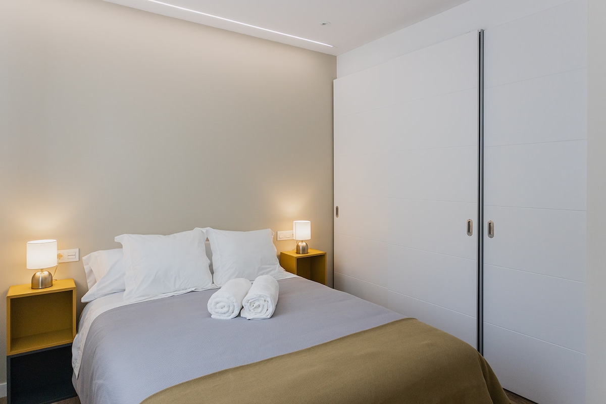 Bedroom 1. King bed .