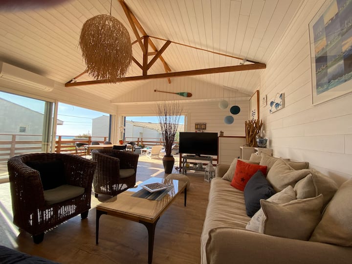 Beau Chalet Face Mer, Plein Sud, Wifi, Clim - Gruissan