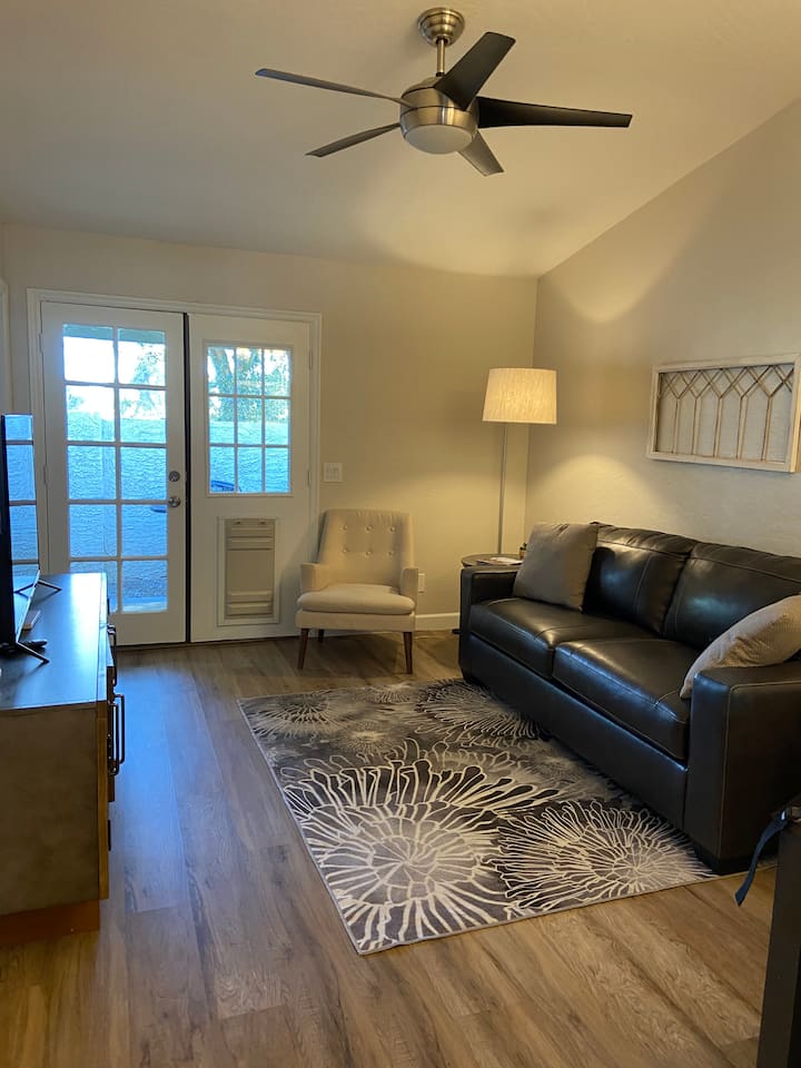  Large dog door to enclosed back yard.