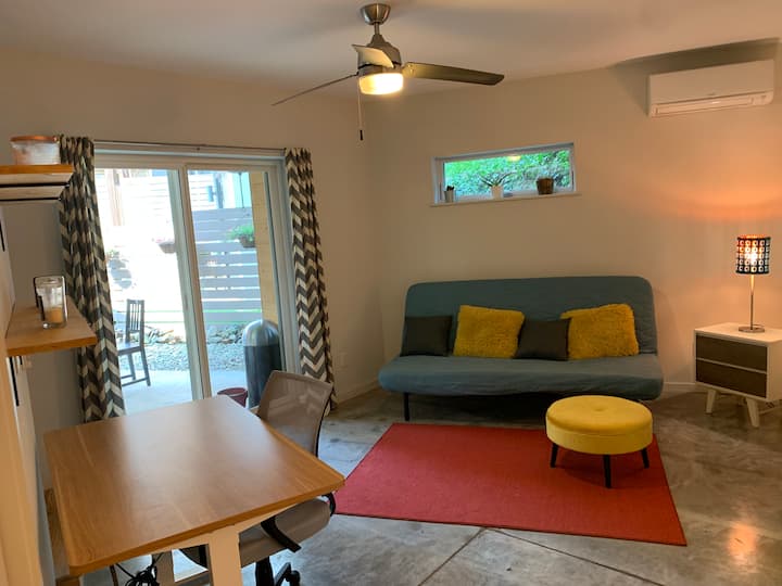 Downstairs bedroom/office with full bath