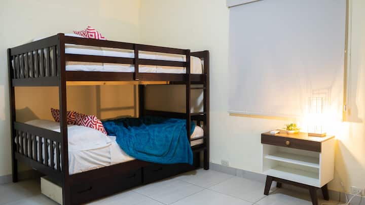 First floor shared room, Queen size bunk bed (4 people).