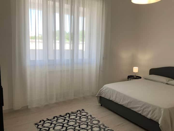 Bedroom facing north, air-conditioned.