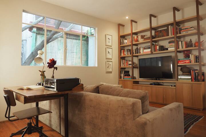 Exclusive Home in Roma Norte | Terrace & Fireplace gallery image 5