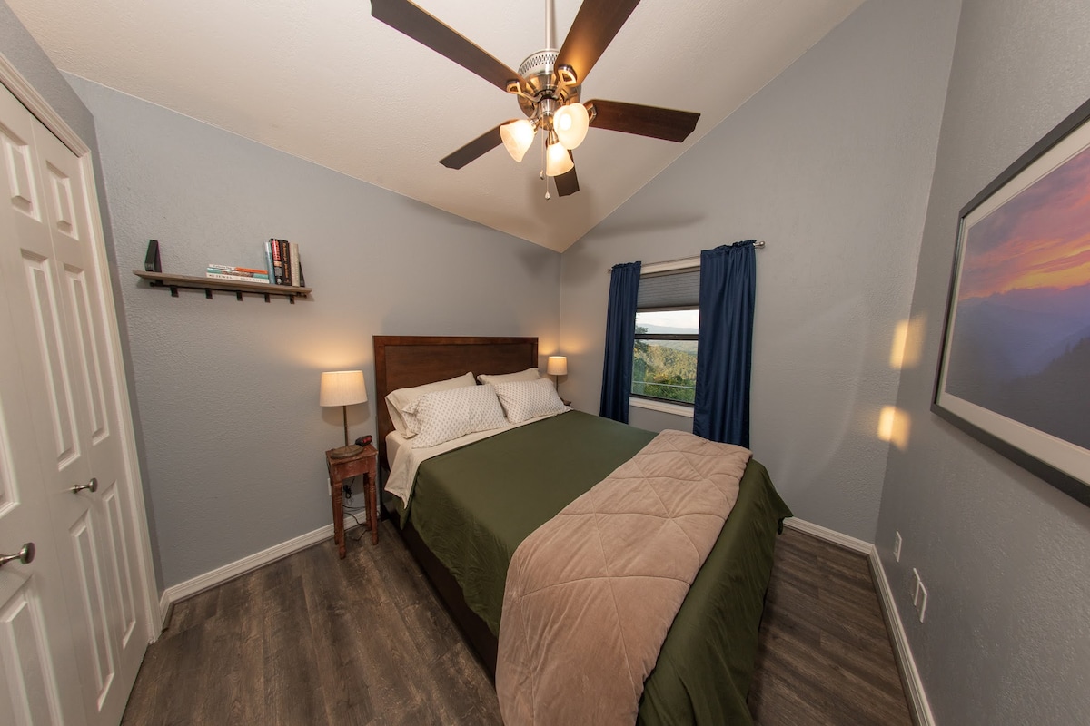 Queen bedroom with a closet. Mountain views from the window! 